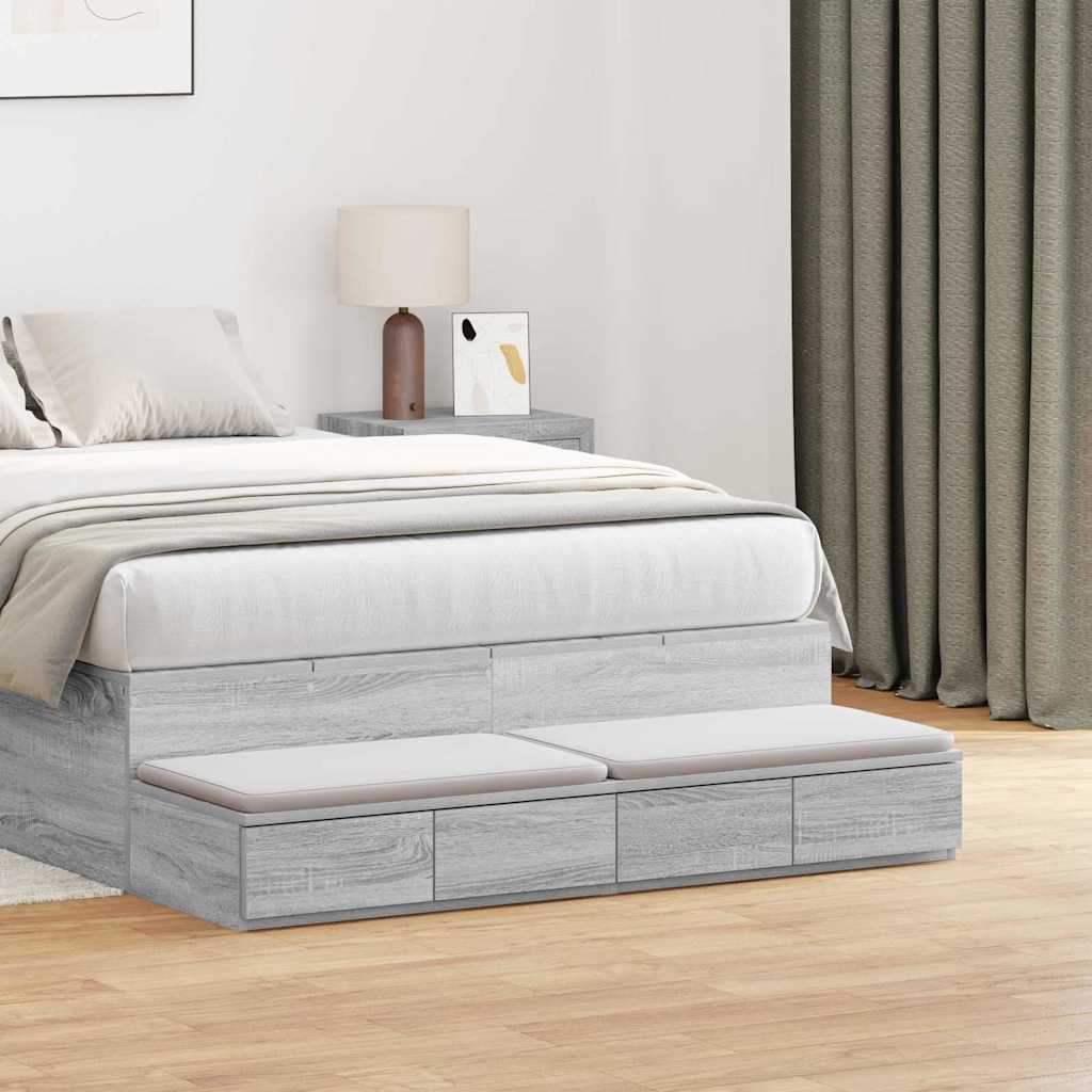 Cassetti Per Letto Grigio Sonoma 120 X 36.5 X 16.5 cm