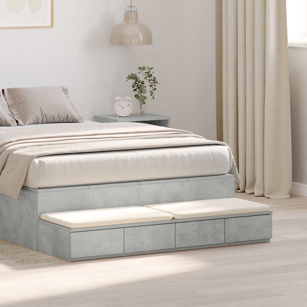 Cassetti Per Letto Grigio Cemento 120 X 36.5 X 16.5 cm