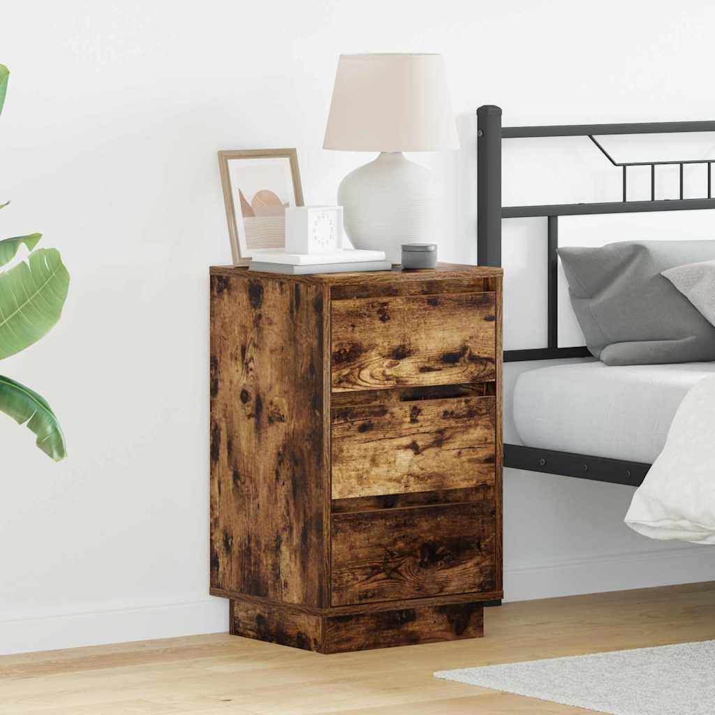 Armadio Da Notte Con Cassetto Con Rovere Fumo 39 X 34.5 X 65 cm