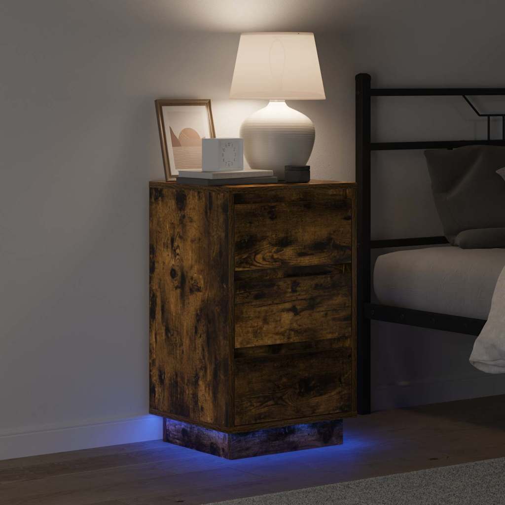 Armadio Da Notte Con Cassetto Con Rovere Fumo 39 X 34.5 X 65 cm - Image 4