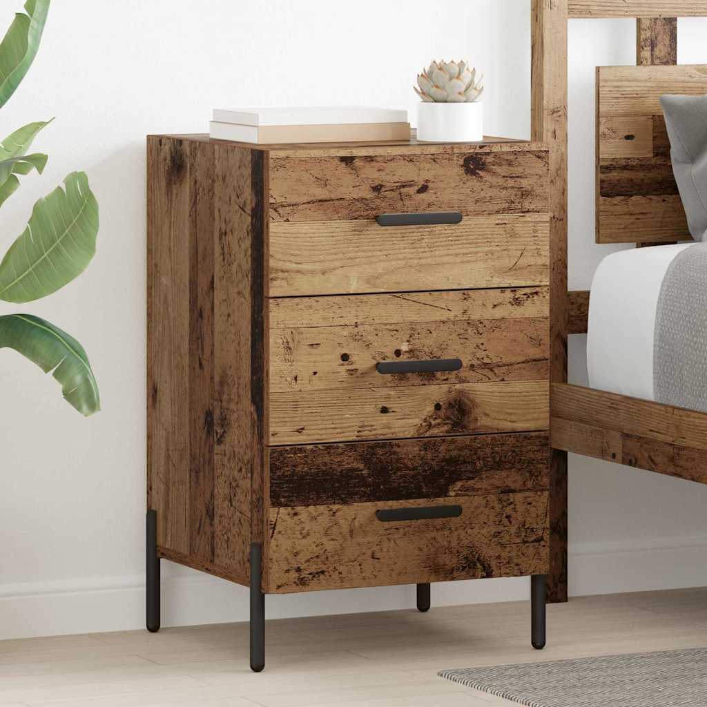 Armadio Da Notte Con Cassetto Legno Vecchio 40 X 40 X 66 cm