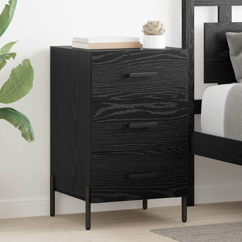 Armadio Da Notte Rovere Nero 40 X 40 X 66 Cm Legno Multistrato