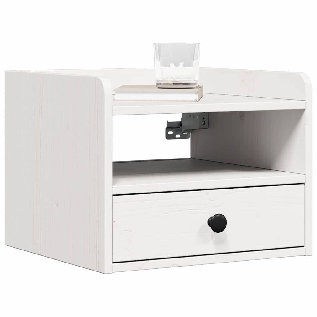 Comodino 2 Pcs Bianco 38 X 36 X 29.5 Cm Legno Di Pino Massello - Image 3