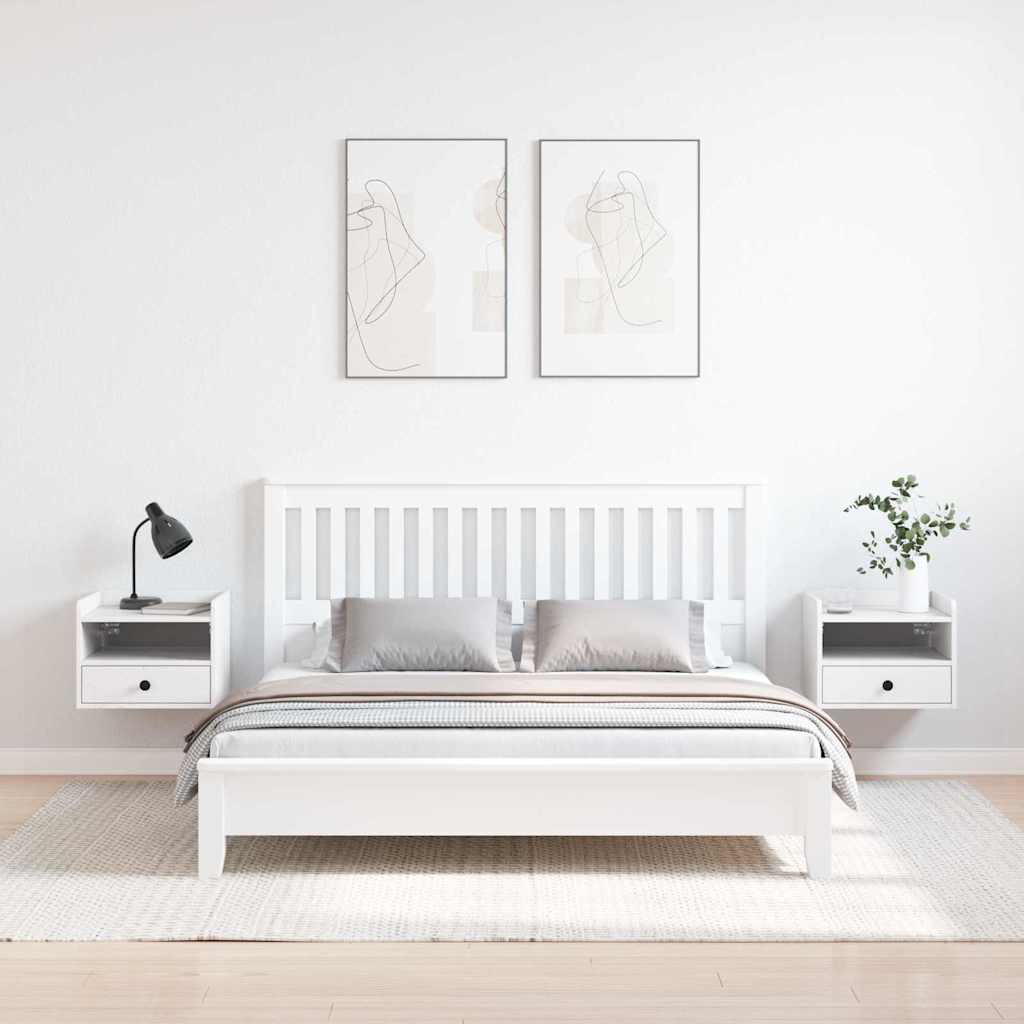 Comodino 2 Pcs Bianco 38 X 36 X 29.5 Cm Legno Di Pino Massello - Image 4