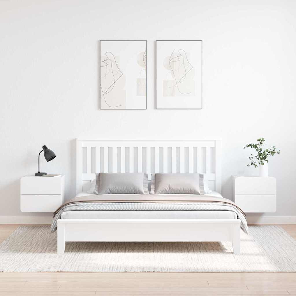 Comodino 2 Pcs Bianco 39 X 34 X 33 Cm Legno Di Pino Massello - Image 4