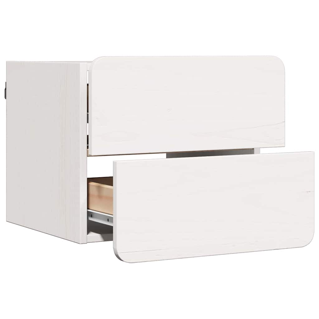 Comodino 2 Pcs Bianco 39 X 34 X 33 Cm Legno Di Pino Massello - Image 6