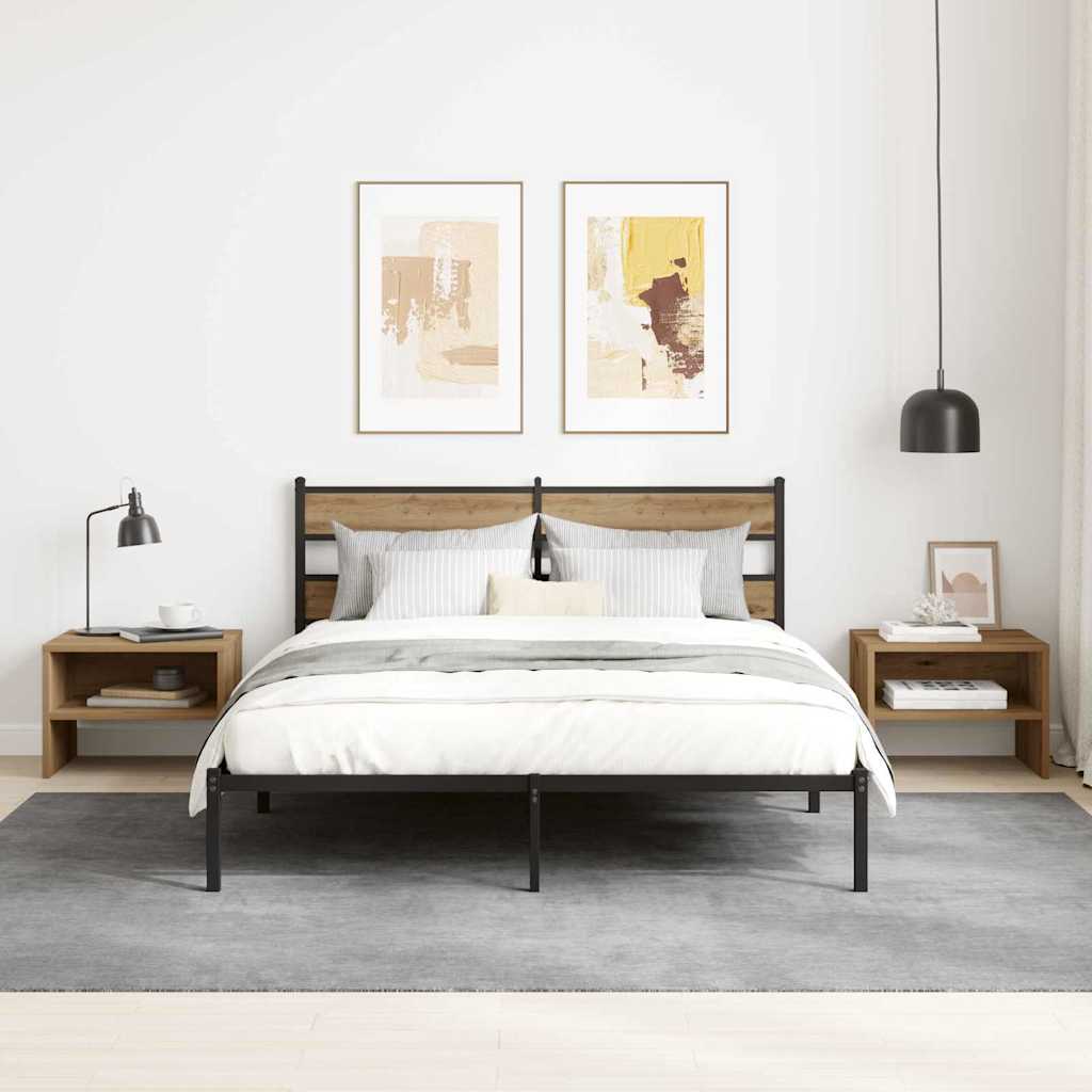 Armadio Da Notte 2 Pcs Rovere Artigianale 40 X 40 X 30 cm