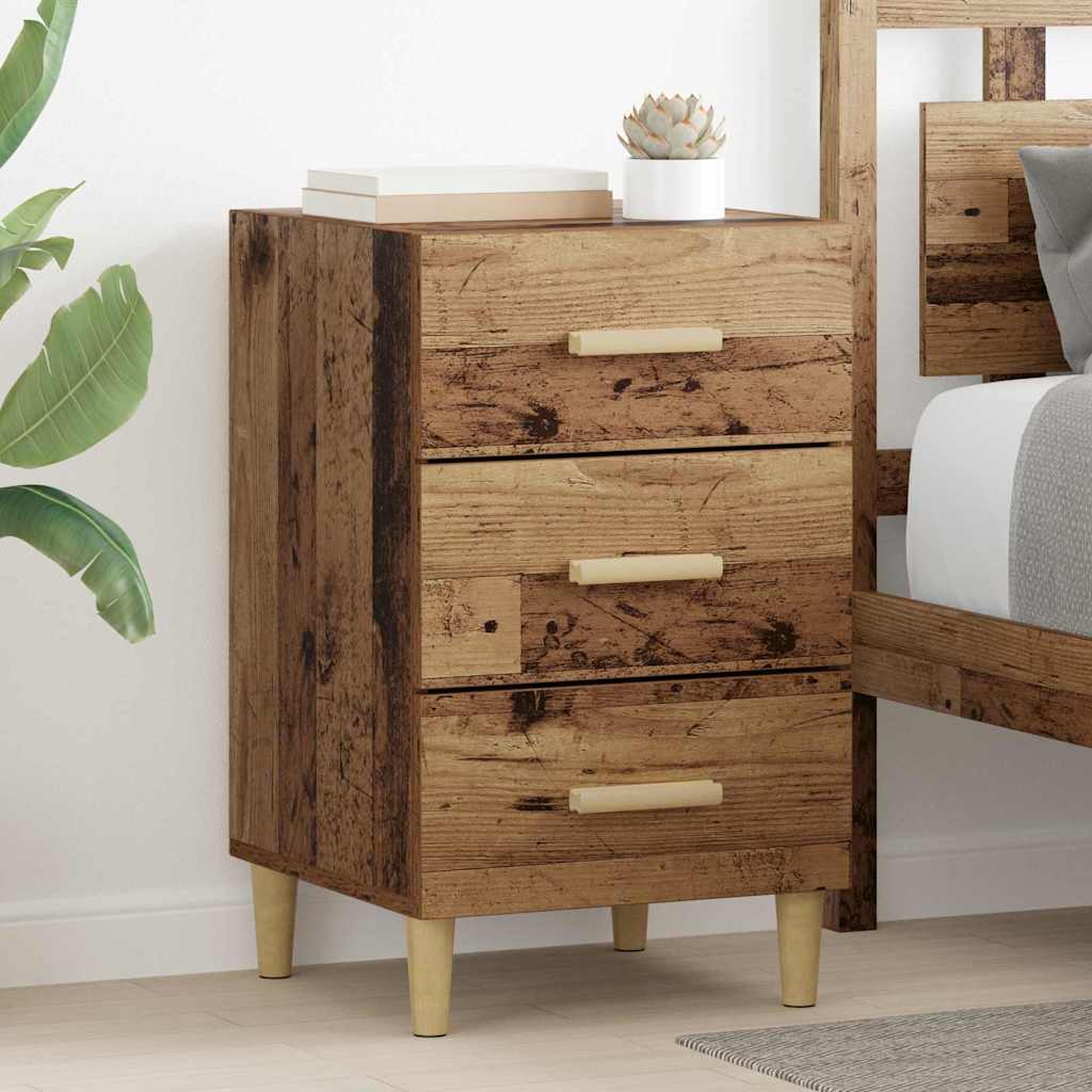 Armadio Da Notte Con Cassetto Legno Vecchio 40 X 40 X 66 cm