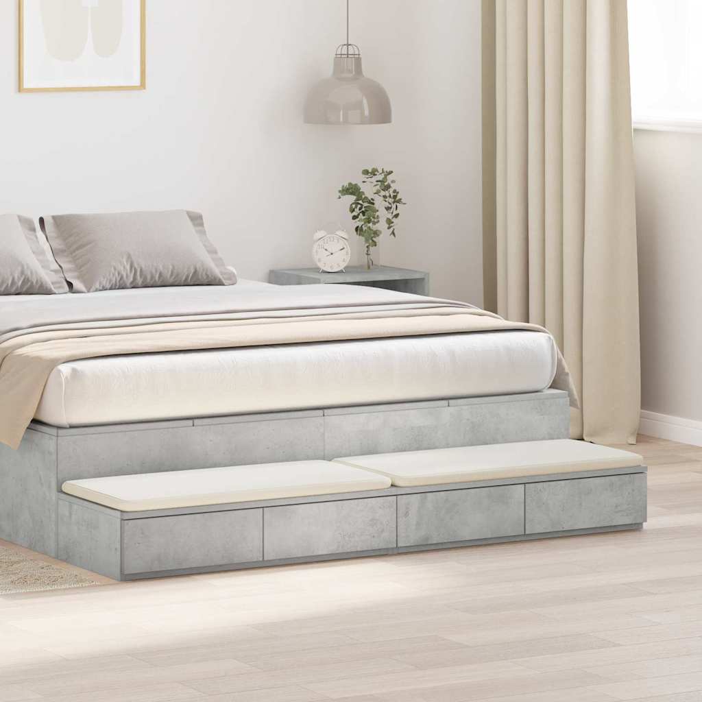 Cassetti Per Letto Grigio Cemento 140 X 36.5 X 16.5 cm