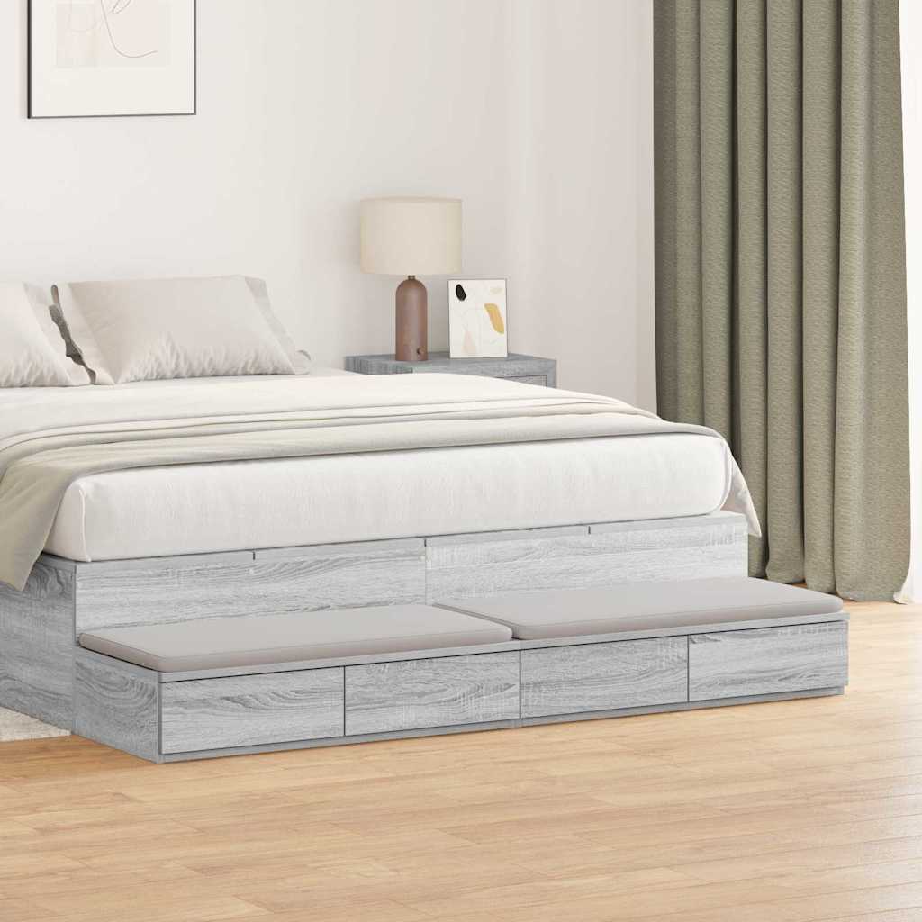 Cassetti Per Letto Grigio Sonoma 150 X 36.5 X 16.5 cm