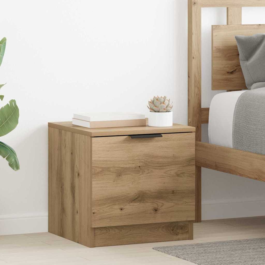 Armadietto Per Letto 2 Pcs Rovere Artigianale 40 X 39 X 40 cm