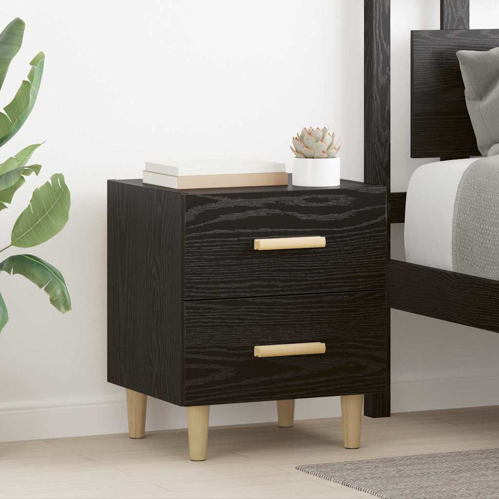 Armadietto Per Letto 2 Pcs Rovere Nero 40 X 35 X 47,5 cm
