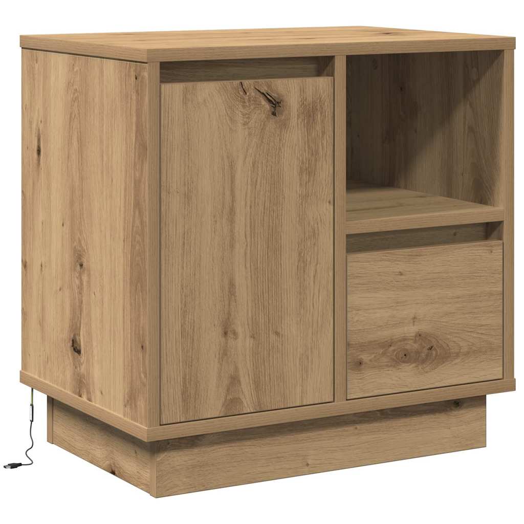 Armadio Da Notte Con Rovere Artigianale 50 X 34.5 X 50 Cm.