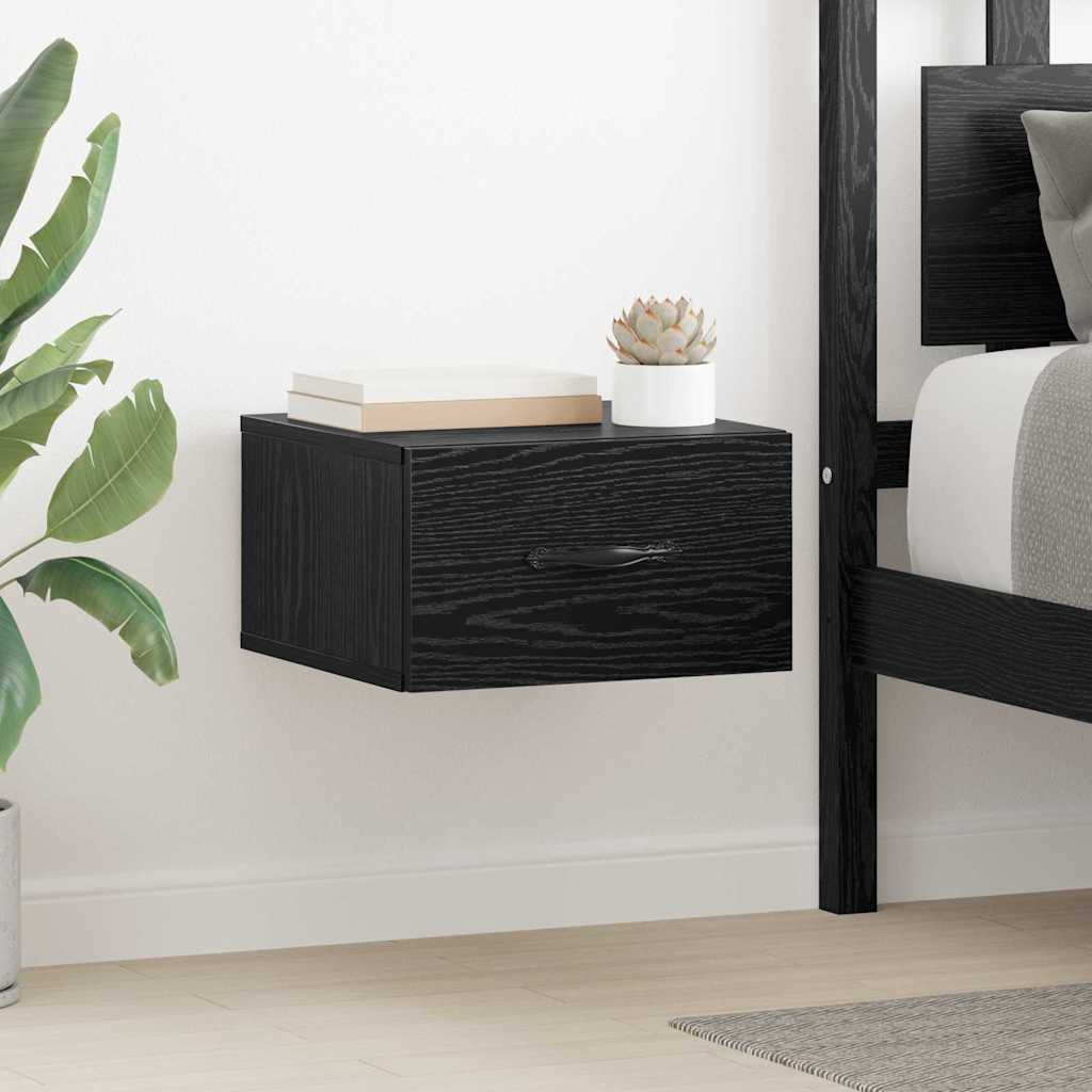 Armadio Da Notte Con Cassetto 2 Pcs Rovere Nero 35 X 35 X 20 cm
