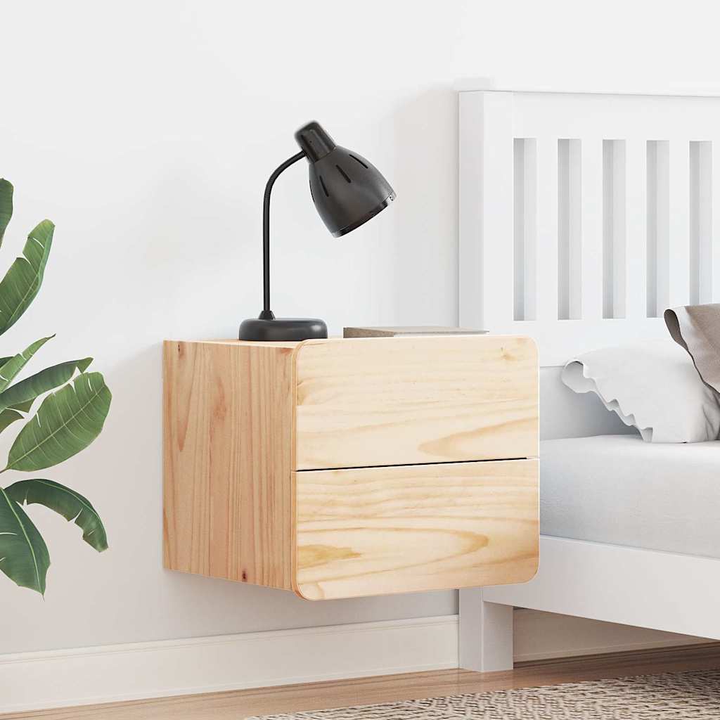 Comodino 2 Pcs Marrone 39 X 34 X 33 Cm Legno Di Pino Massello