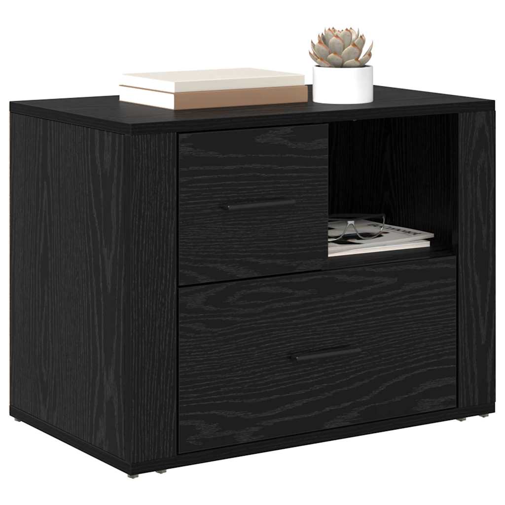 Armadio Da Notte Rovere Nero 60 X 36 X 45 Cm Legno Multistrato - Image 3