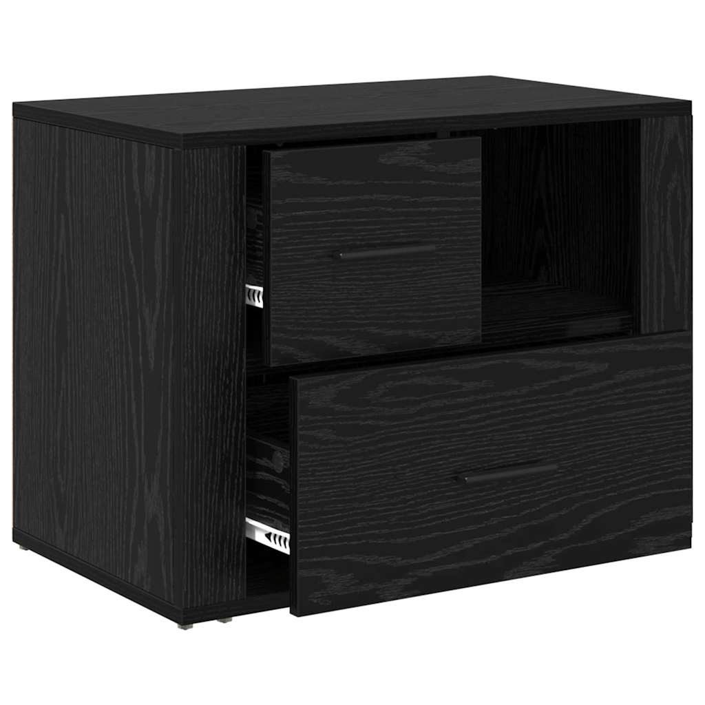 Armadio Da Notte Rovere Nero 60 X 36 X 45 Cm Legno Multistrato - Image 5