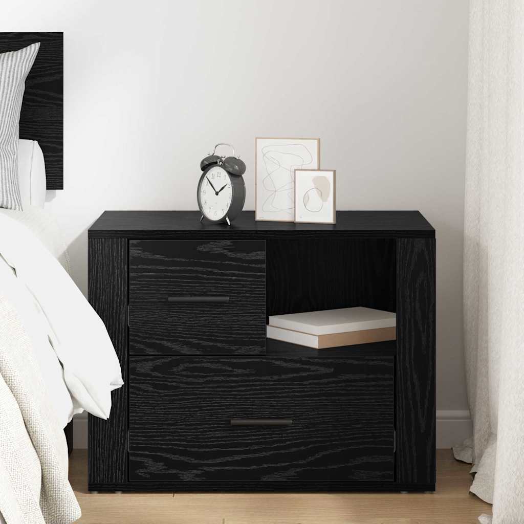Armadio Da Notte Rovere Nero 60 X 36 X 45 Cm Legno Multistrato - Image 4