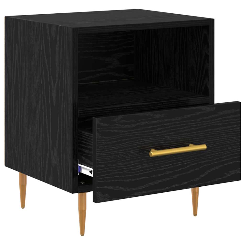 Comodino 2 Pcs Nero 40 X 35 X 47,5 Cm Legno Multistrato - Image 6