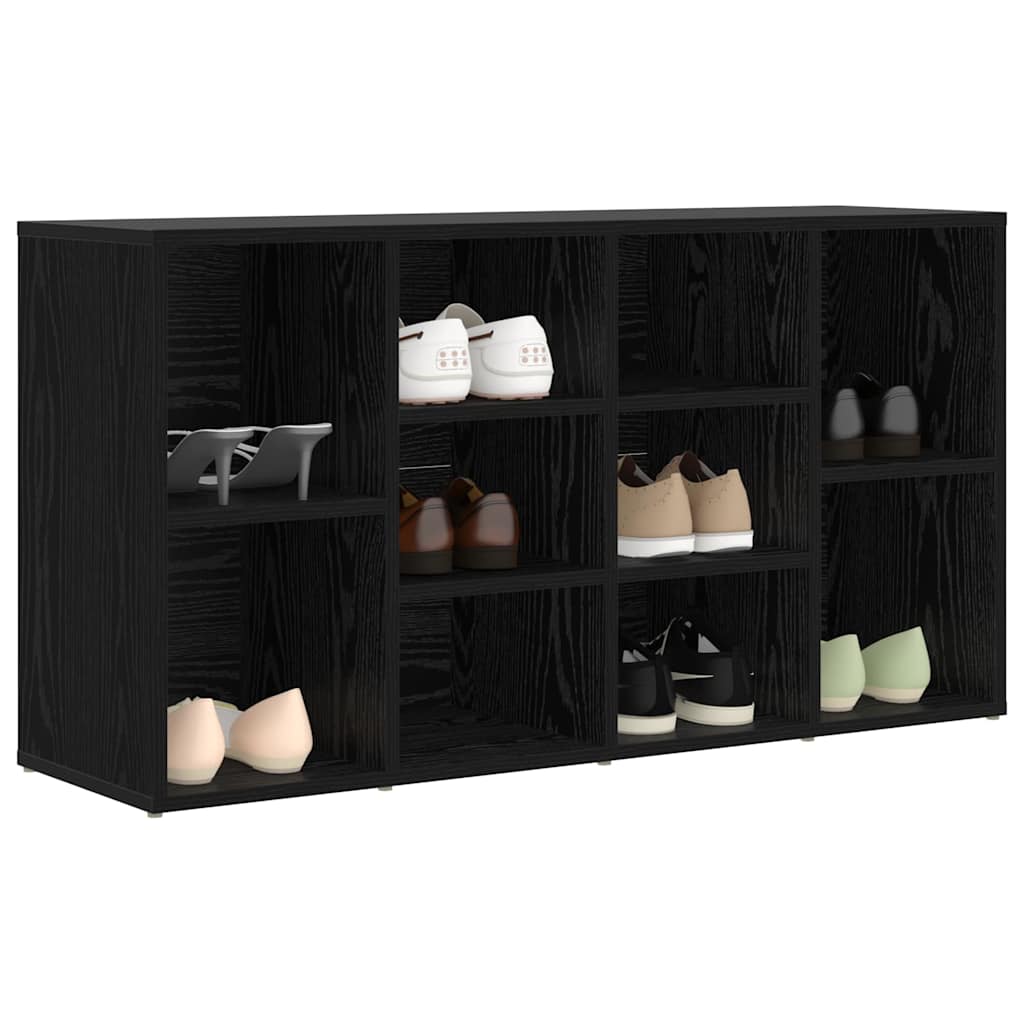 Panca Per Scarpe Con Lo Scaffale Rovere Nero 103 X 30 X 54.5 cm - Image 3