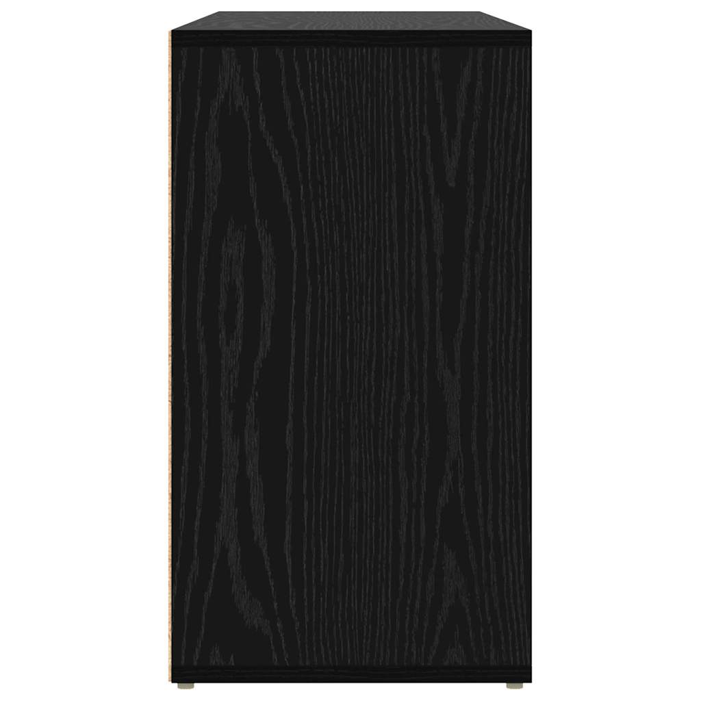 Panca Per Scarpe Con Lo Scaffale Rovere Nero 103 X 30 X 54.5 cm - Image 6