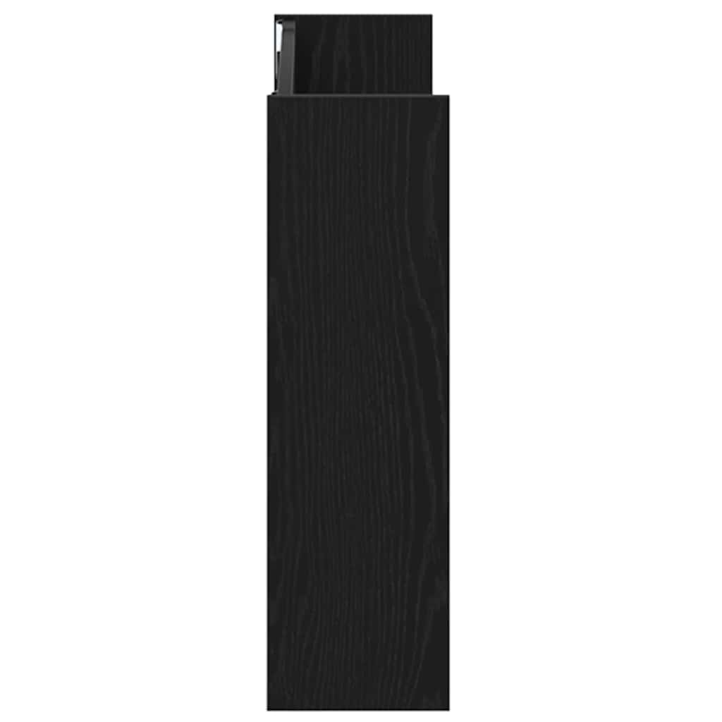 Armadio Per Scarpe Da Muro Altro Rovere Nero Legno Multistrato - Image 6