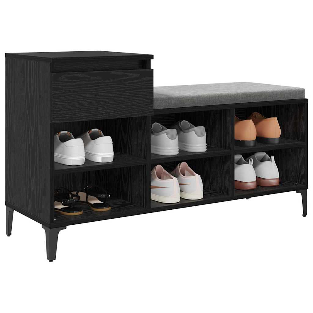 Mobile Per Scarpe Con Cassetto Rovere Nero 102 X 36 X 60 cm - Image 3