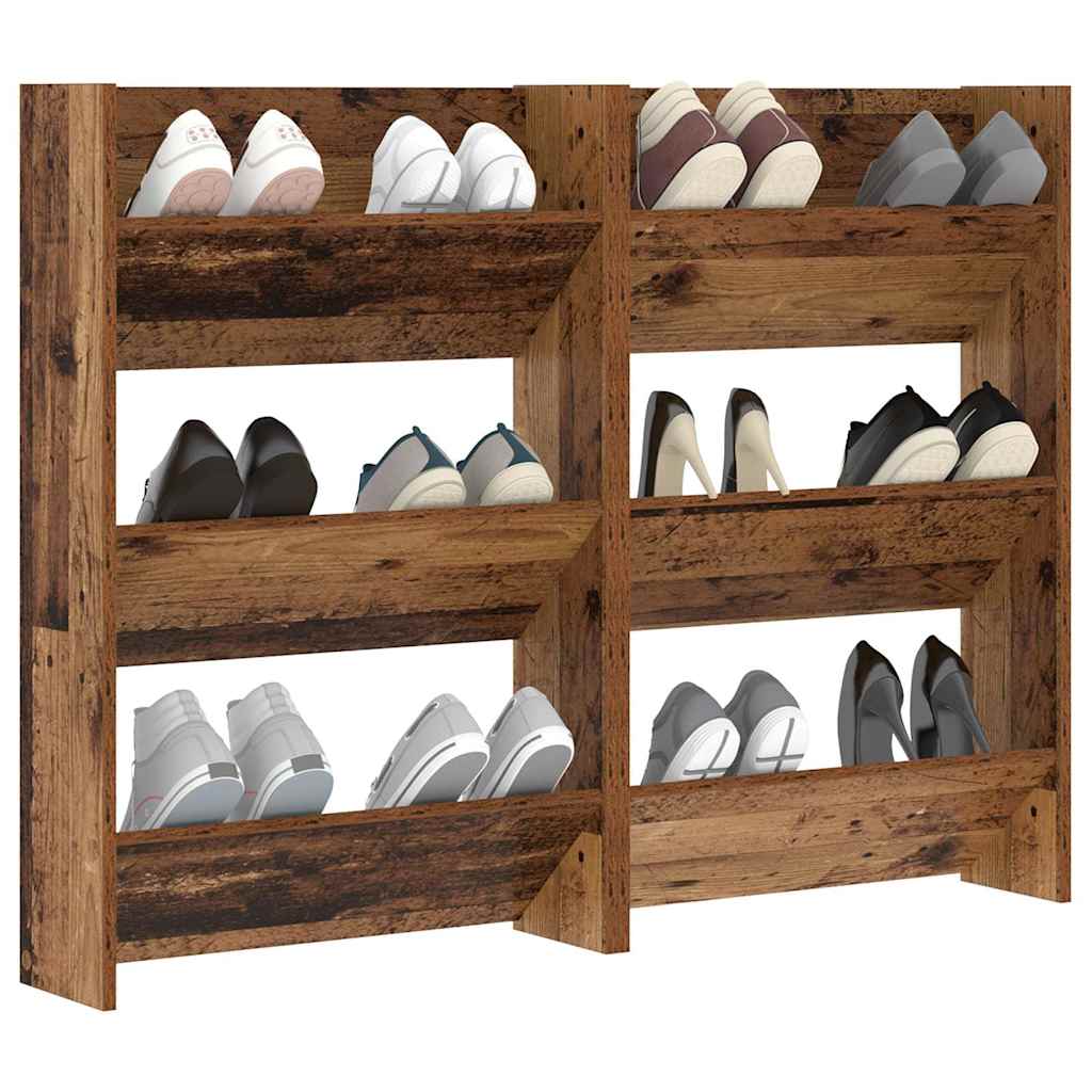 Armadio Per Scarpe Da Muro 2 Pcs Legno Vecchio 60 X 18 X 90 cm - Image 3