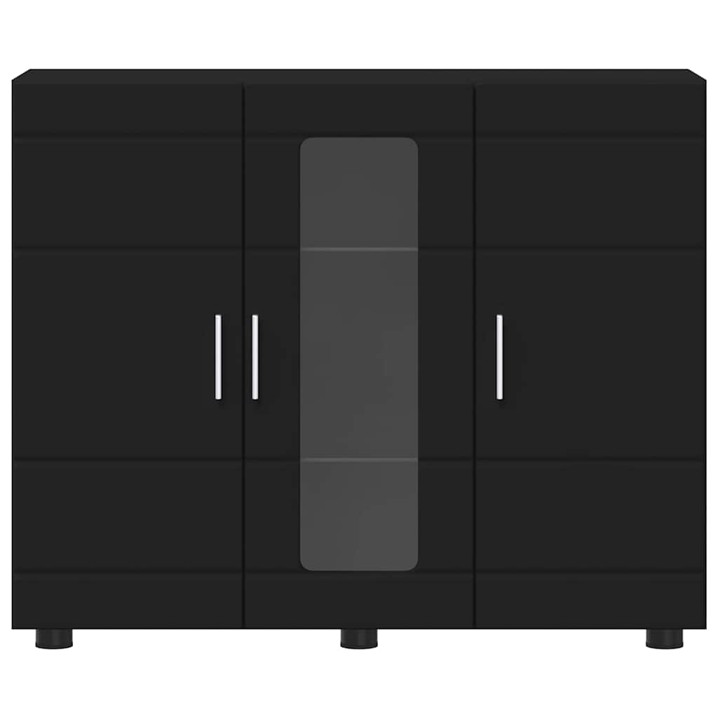 Credenza Con Porta Nero 55,5 X 29 X 100 Cm Legno Multistrato - Image 6