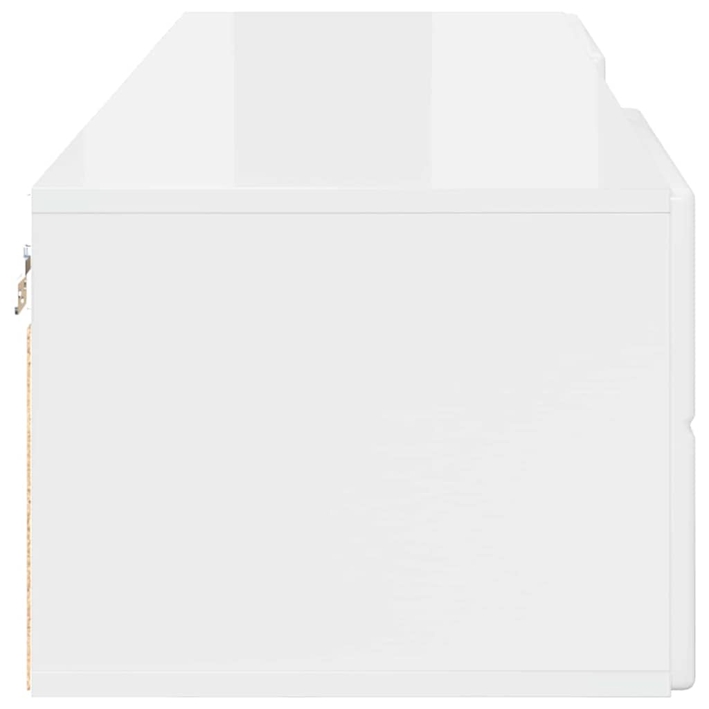 Armadio In Legno Con Cassetto Bianco Lucido 150 X 39 X 30 cm - Image 6