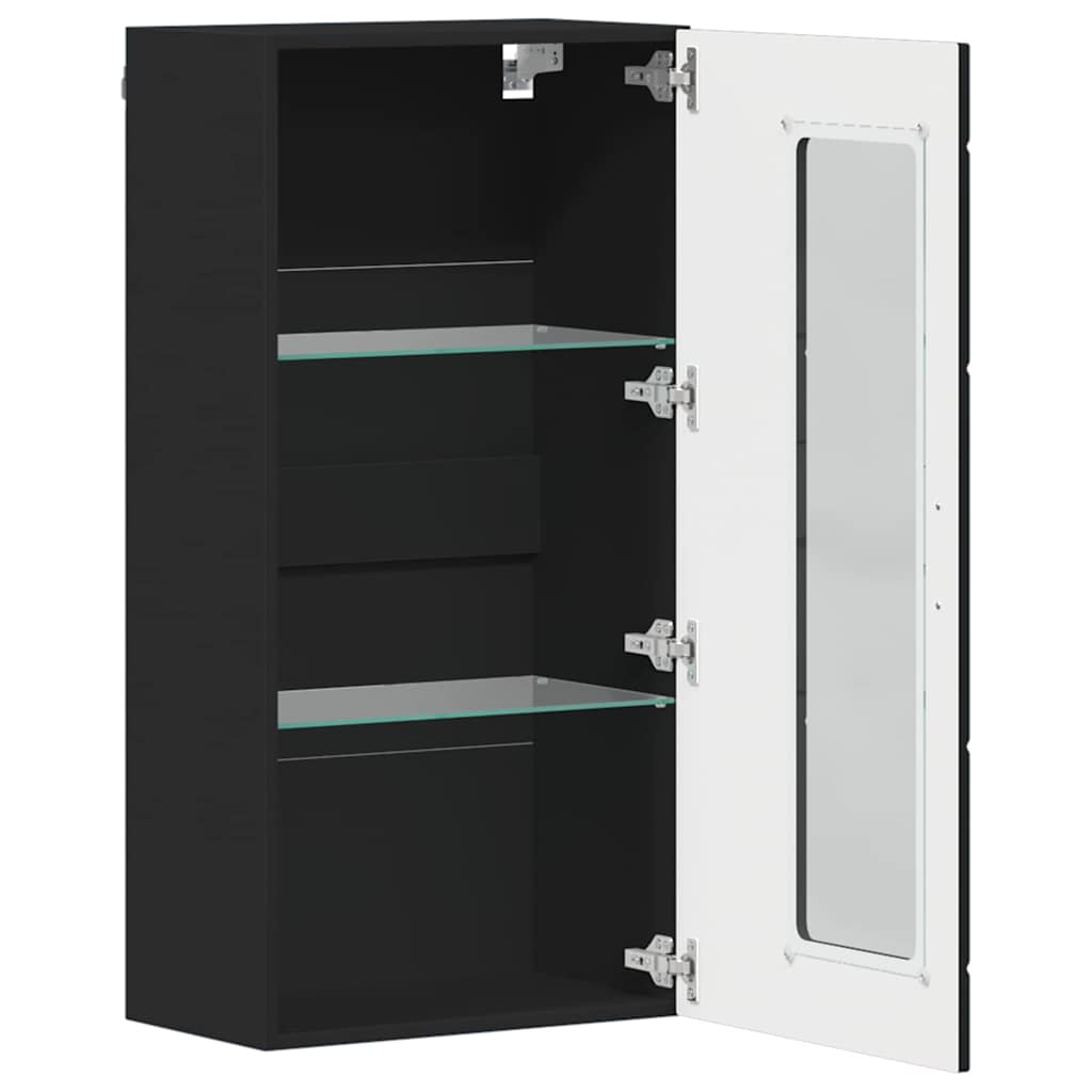 Mobile A Muro Con Porta Nero 55 X 29 X 100 Cm Legno Multistrato - Image 5