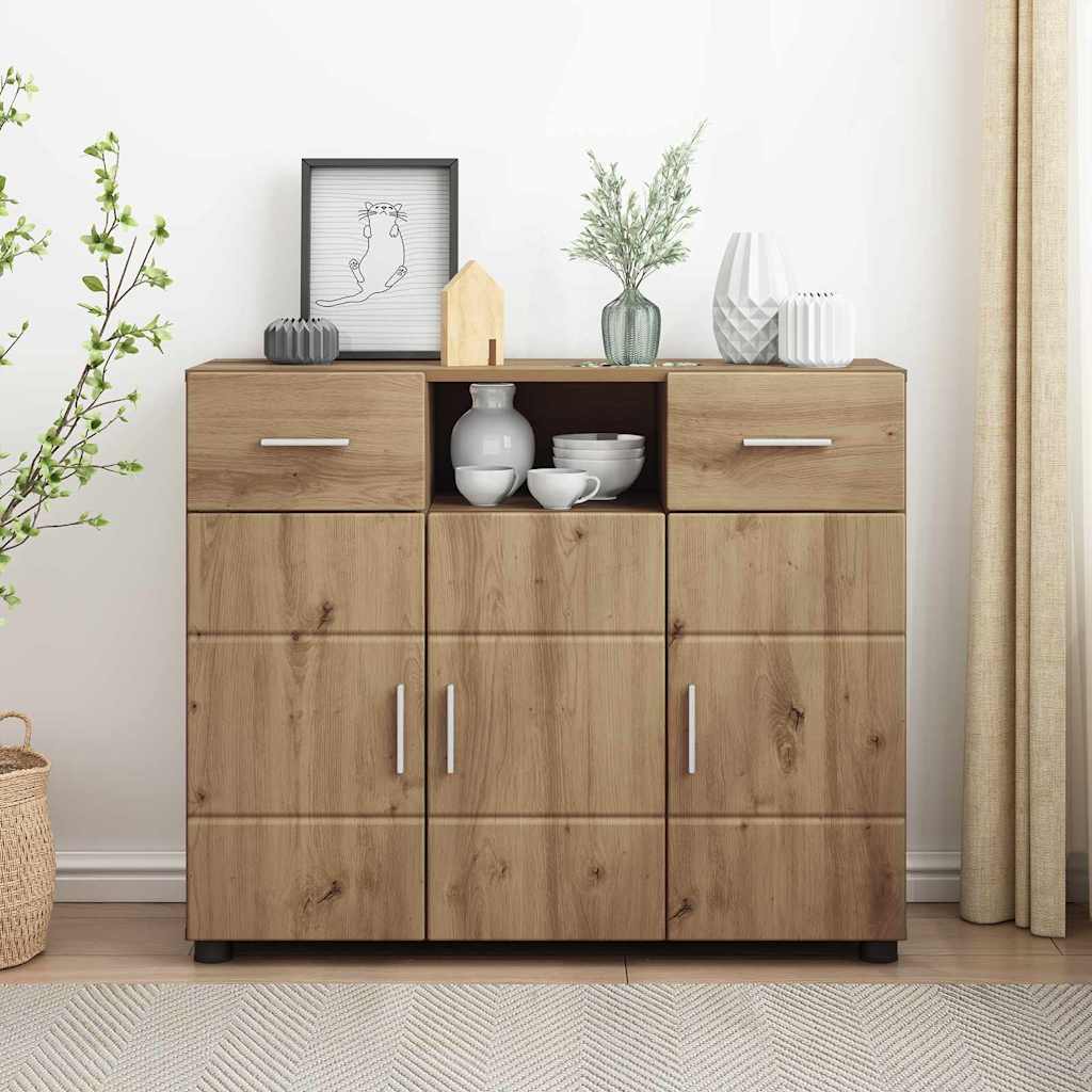Credenza Con Cassetto Rovere Artigianale 88,5 X 30,5 X 73 cm