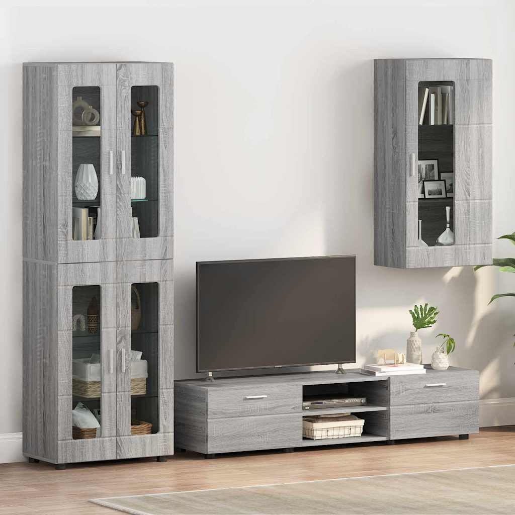 Mobile A Muro Grigio Sonoma 55 X 29 X 100 Cm Legno Multistrato