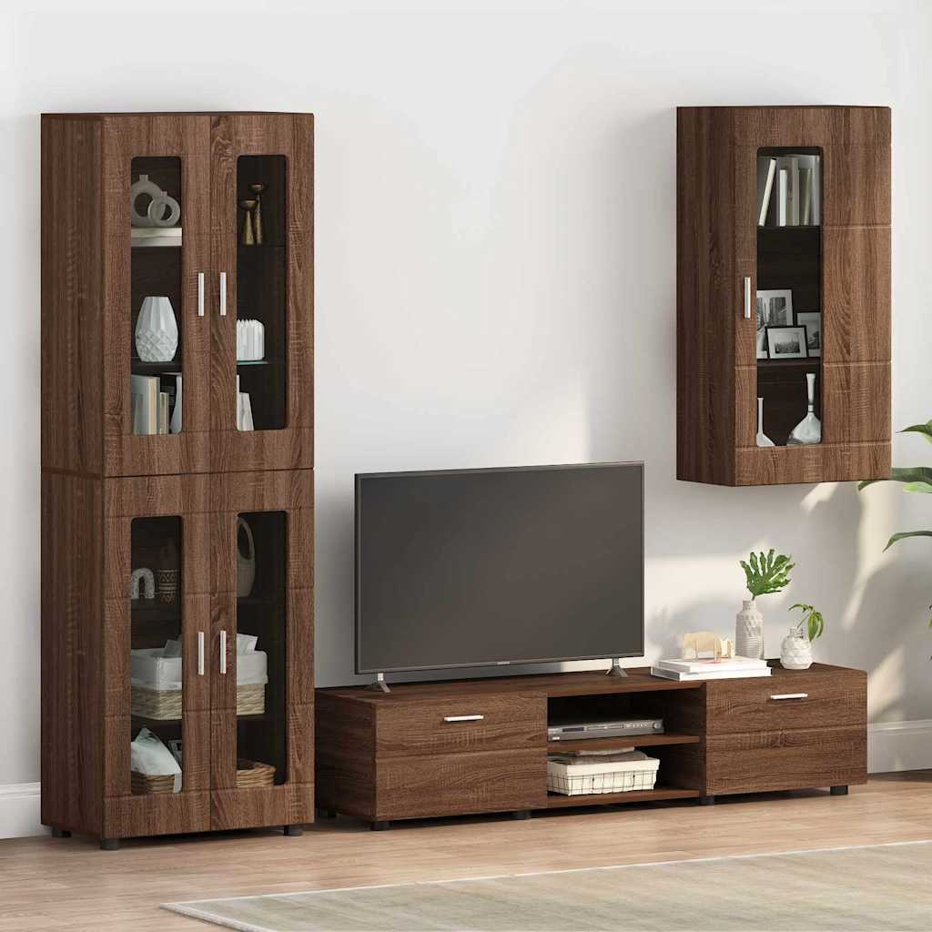 Mobile A Muro Rovere Marrone 55 X 29 X 100 Cm Legno Multistrato