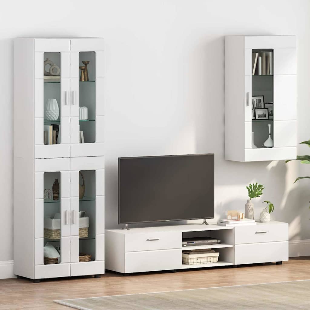 Mobile A Muro Bianco 55 X 29 X 100 Cm Legno Multistrato
