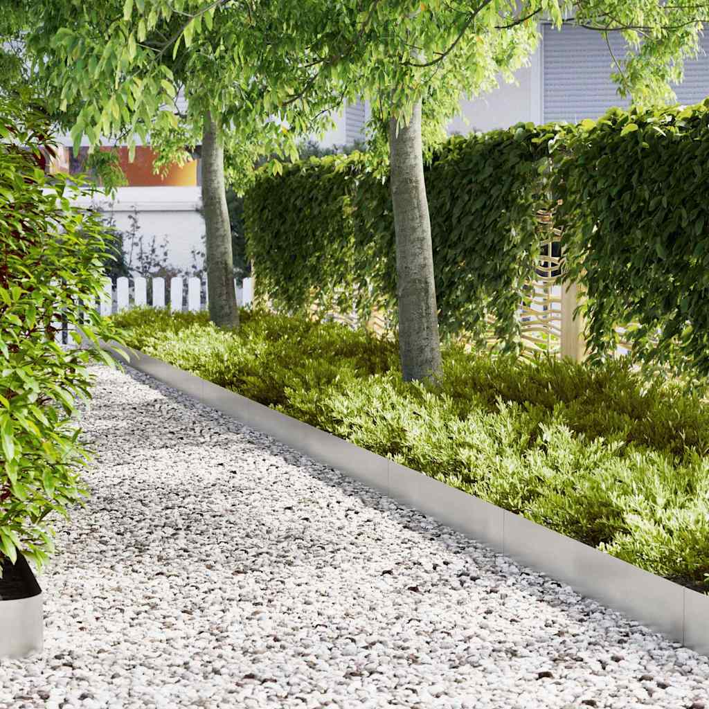 Bordura Per Prato 10 Pcs Argento 100 X 0.05 X 20 cm