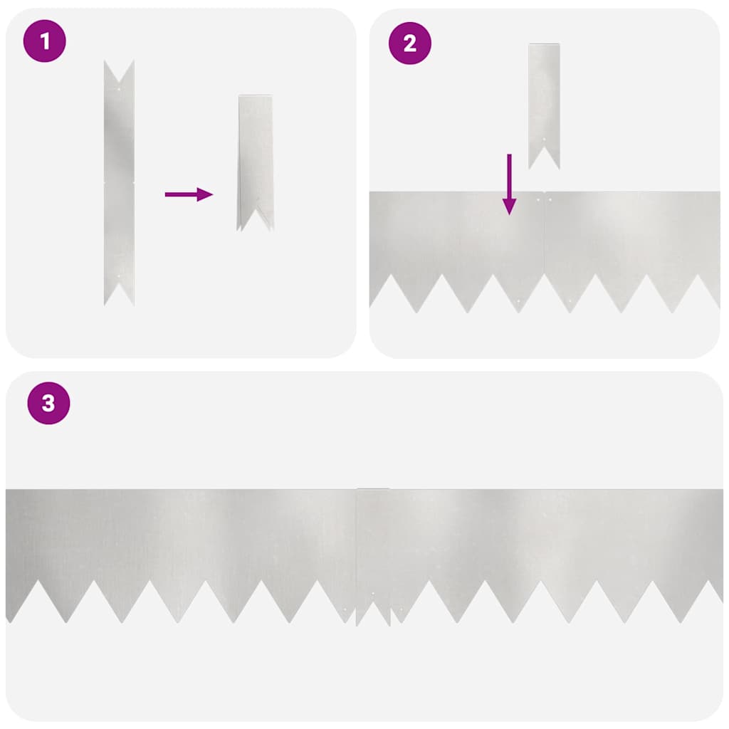 Bordura Per Prato 10 Pcs Argento 100 X 0.05 X 20 cm - Image 5