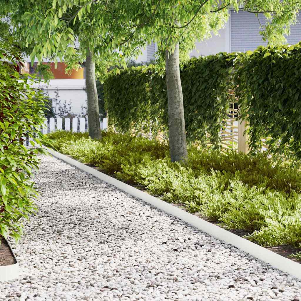 Bordura Per Prato 10 Pcs Bianco 100 X 0.05 X 20 cm