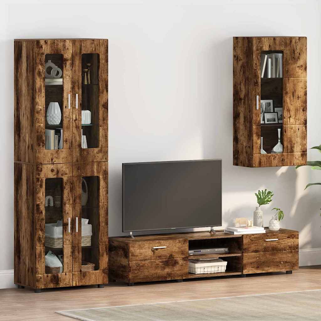 Mobile A Muro Rovere Fumo 55 X 29 X 100 Cm Legno Multistrato
