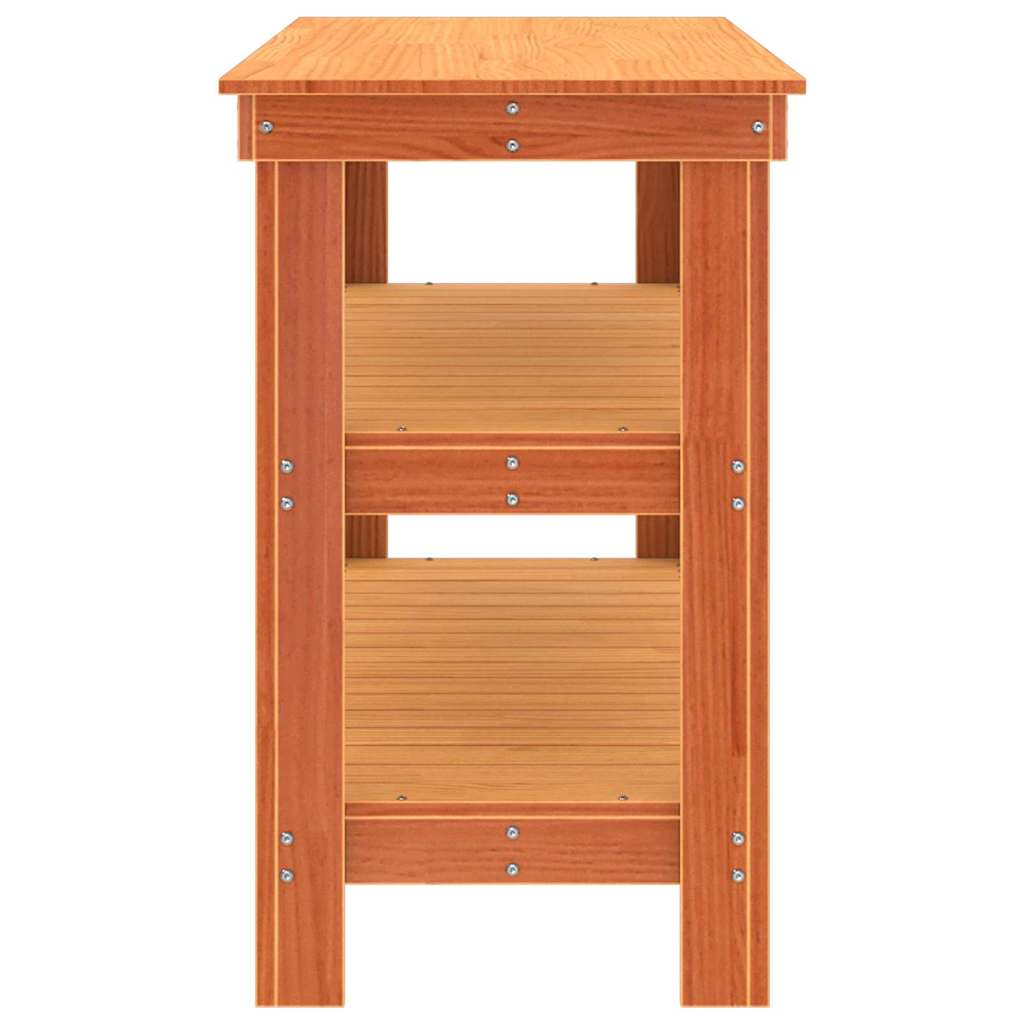 Banco Da Lavoro Con Lo Scaffale Cera Marrone 110,5 X 50 X 80 cm - Image 6