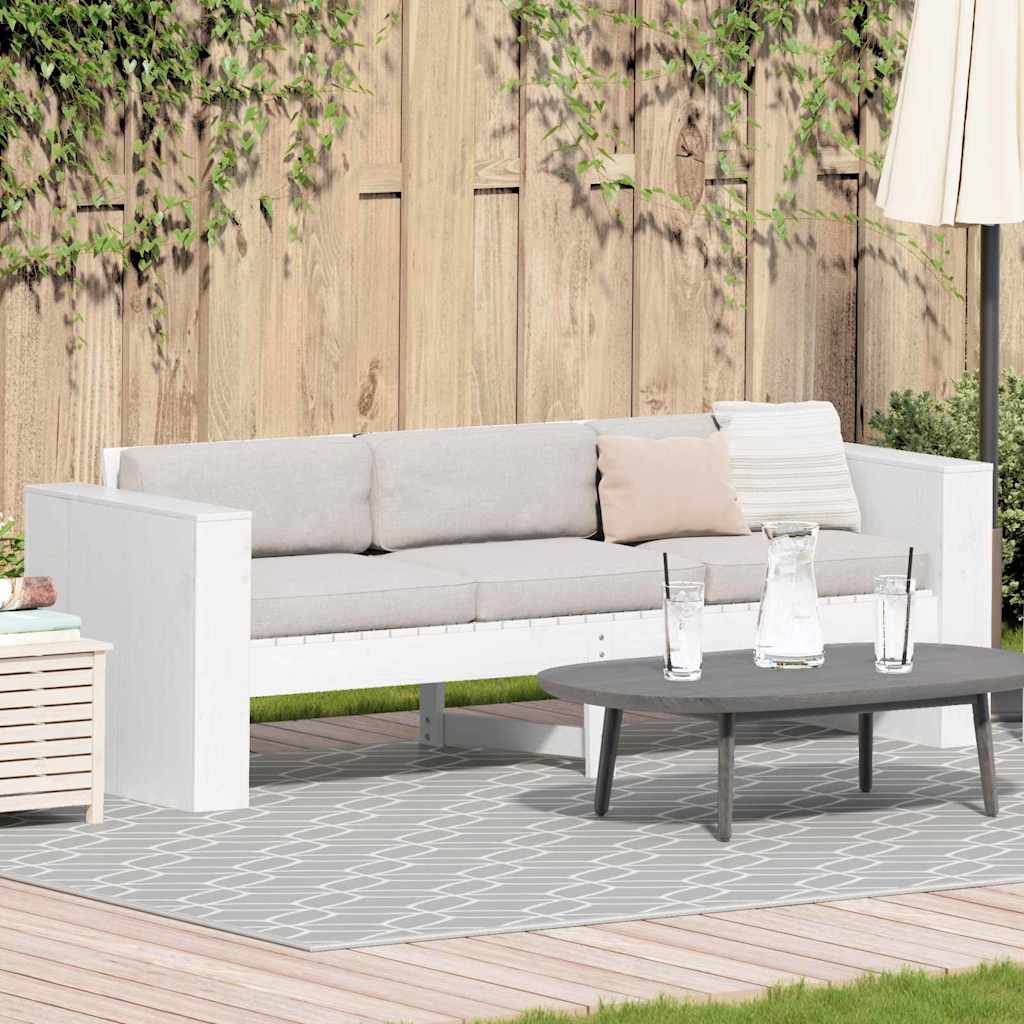 Divano Da Giardino Bianco 185.5 X 60 X 62 cm