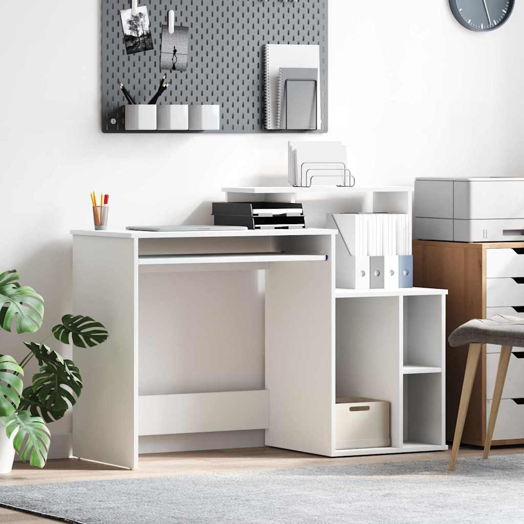 Scrivania Bianco 120,5 X 44 X 88,5 Cm Legno Multistrato