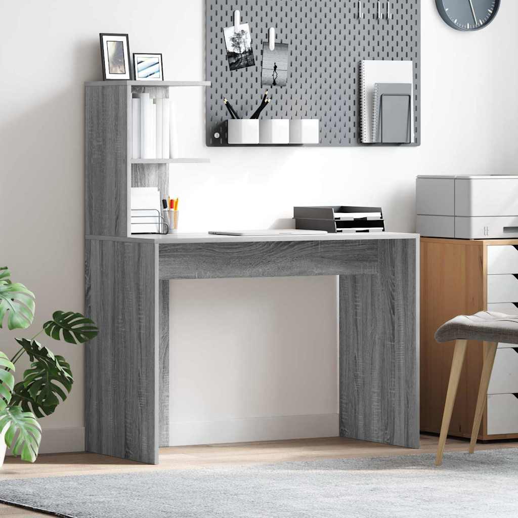 Scrivania Grigio Sonoma 102 X 50 X 124 Cm Legno Multistrato
