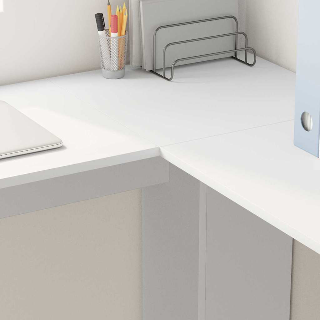 Scrivania Ad Angolo Con Lo Scaffale Bianco 140 X 113,5 X 75 cm - Image 4