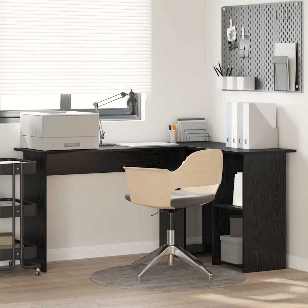 Scrivania Rovere Nero 142 X 102 X 73 Cm Legno Multistrato
