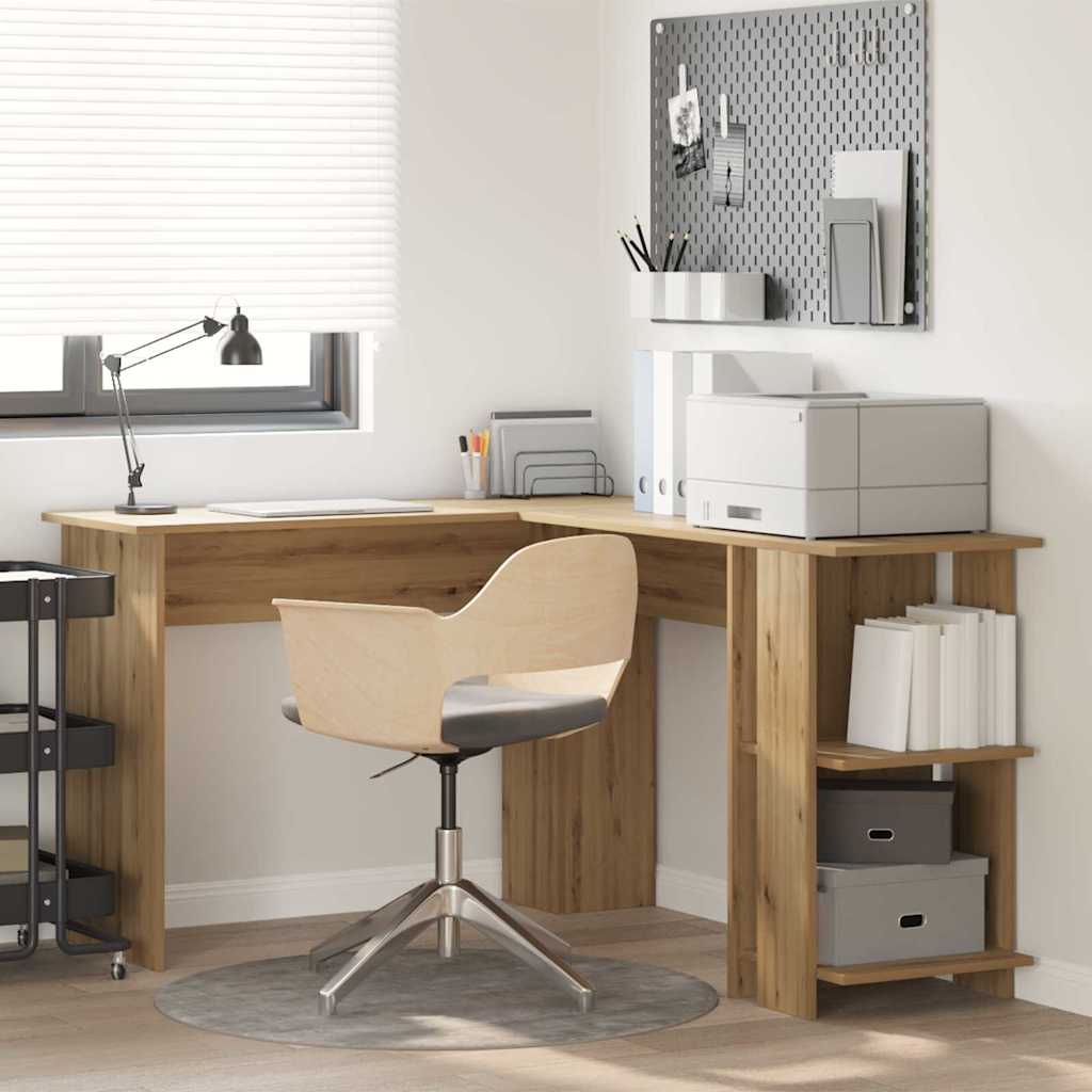Scrivania Ad Angolo Rovere Artigianale 140 X 113,5 X 75 cm