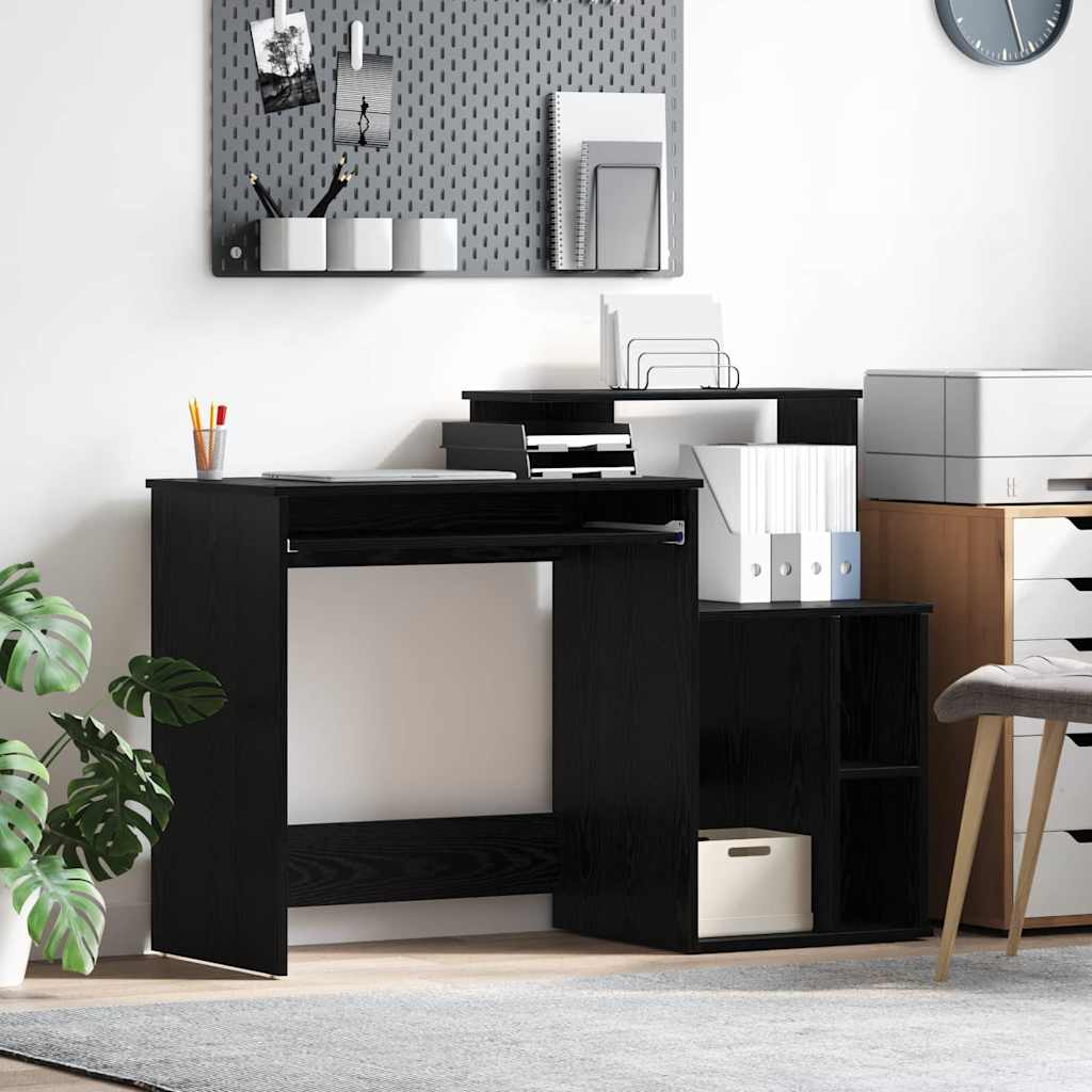 Scrivania Rovere Nero 120,5 X 44 X 88,5 Cm Legno Multistrato