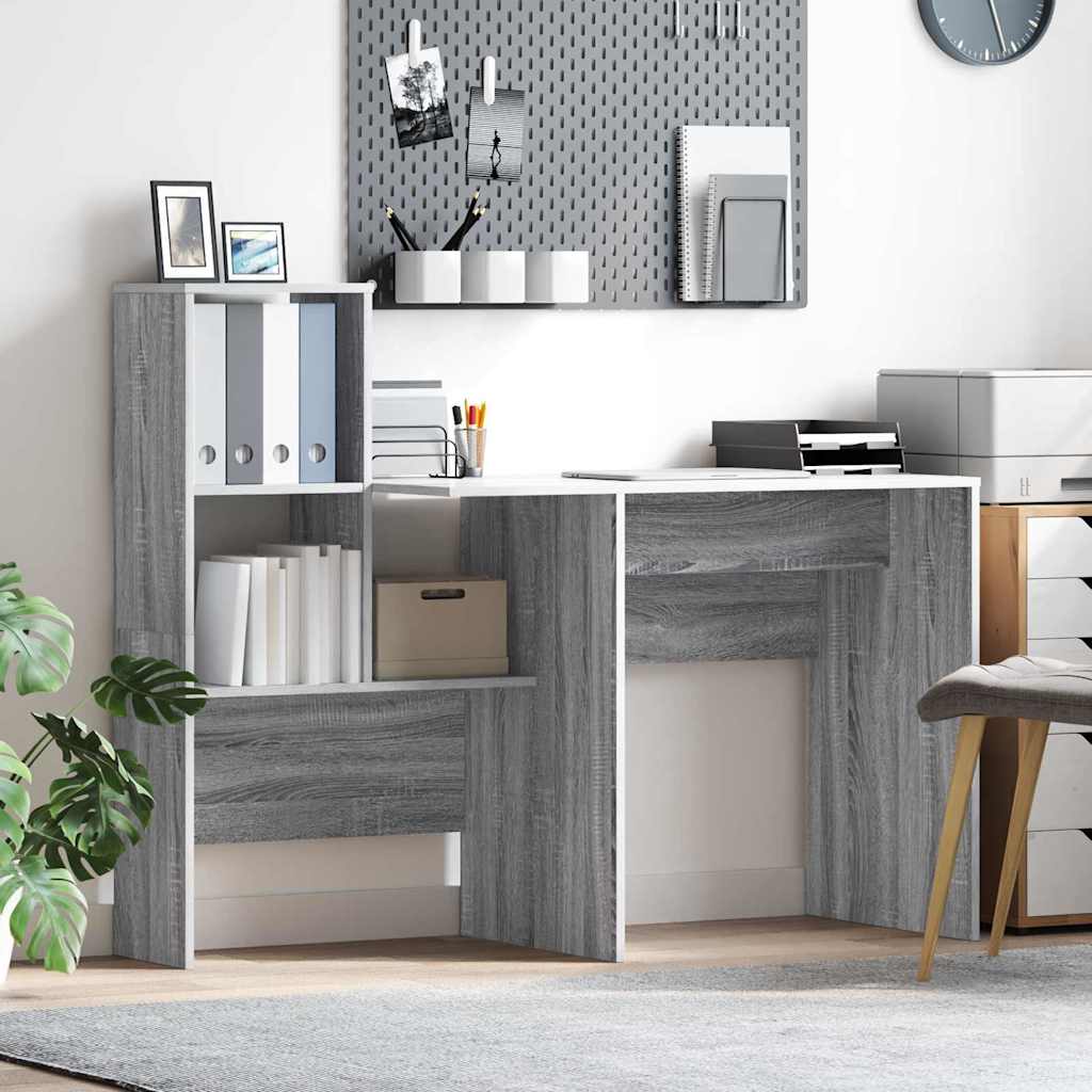 Scrivania Grigio Sonoma 131,5 X 50 X 106,5 Cm Legno Multistrato