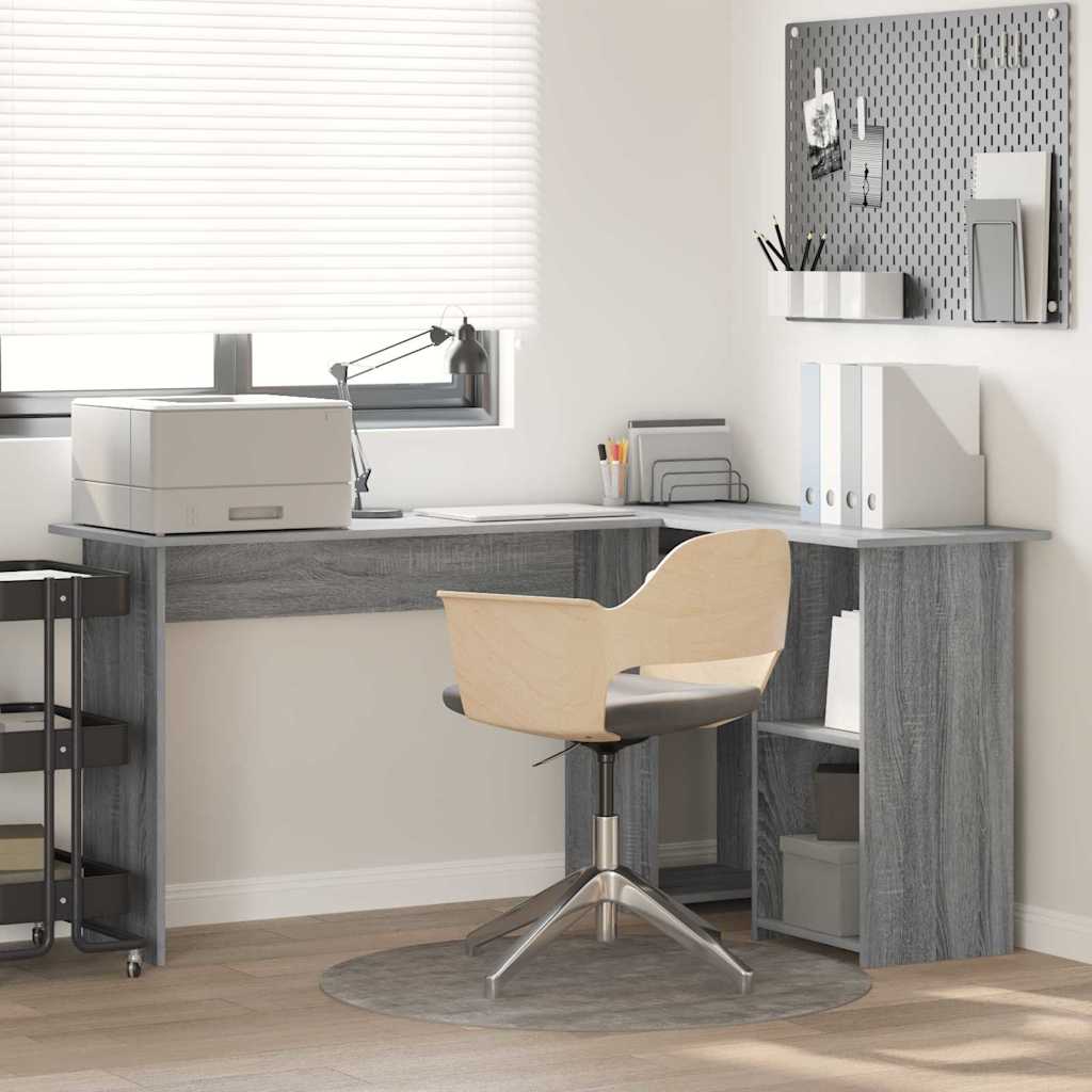 Scrivania Grigio Sonoma 142 X 102 X 73 Cm Legno Multistrato