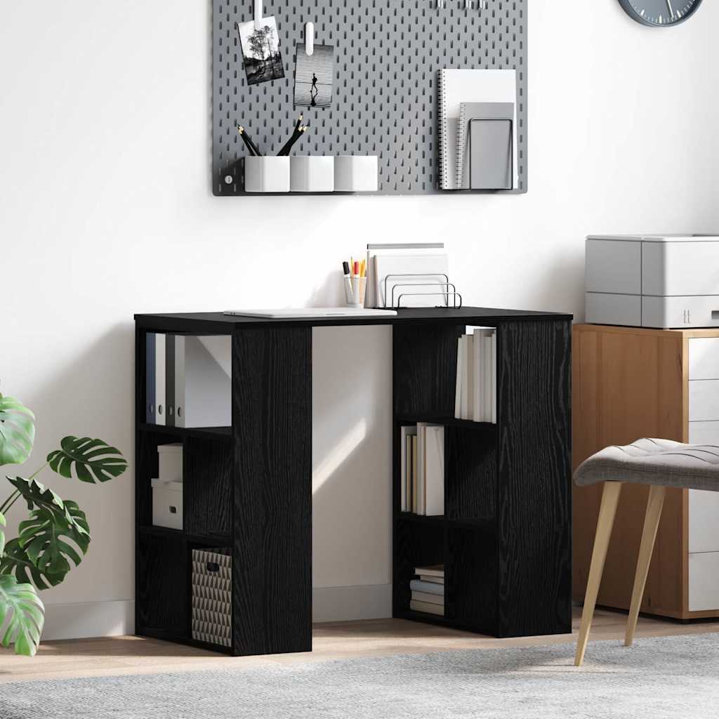 Scrivania Rovere Nero 90 X 50 X 75 Cm Legno Multistrato
